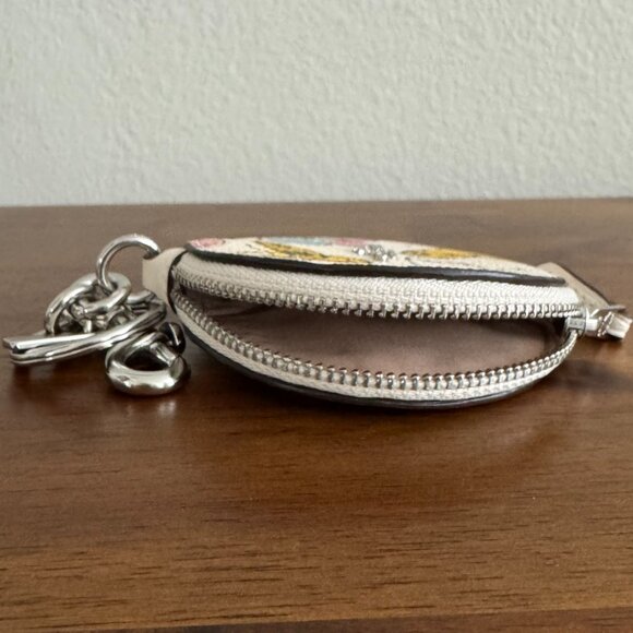 COACH - Circular Coin Pouch With Butterfly Print - Picture 6 of 13
